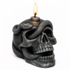 lebka s hadem svíčka černá