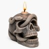 lebka s hadem svíčka šedá