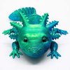 3D axolotl modrozelený