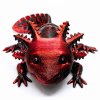 3D axolotl červenočerný