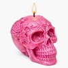 květinová lebka růžová svíčka