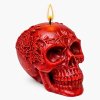 květinová lebka červená svíčka