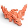 3D drak s křídly lososový