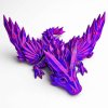 3D drak s křídly fialovomodrý