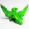 3D drak s křídly žlutozelený