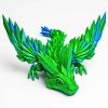 3D drak s křídly zelenomodrý