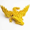 3D drak s křídly zlatý