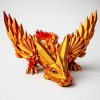 3D drak s křídly červenozlatý