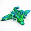 krystalový drak s křídly zelenomodrá