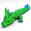 3D drak krystalový zelenomodrý