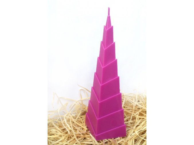 Svíčka - geometrická - pyramida - violet