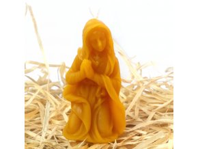 Svíčka ze včelího vosku - modlící se Panna Maria