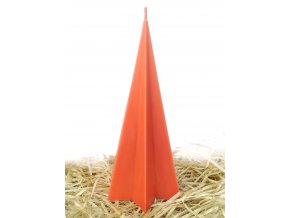 Svíčka - hvězdicovy jehlan sytě oranžový - 22 cm