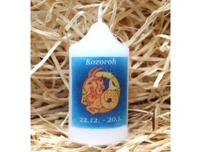 Svíčka se znamením zvěrokruhu - kozoroh - 8,2 x 4,9 cm - modrá