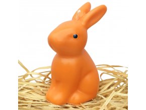 Svíčka - velikonoční sedící zajíček 10 cm oranžový