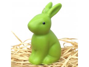 Svíčka - velikonoční sedící zajíček 10 cm zelený