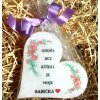 Dárková svíčka pro babičku - srdce 11 cm