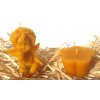 Sada svíček ze včelího vosku - andílek posílající pusu + květ