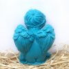 Svíčka - sedící anděl modrý 11 cm