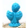 Svíčka - anděl s růží modrý 12 cm