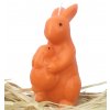 Svíčka - velikonoční zajíc se zajíčkem na břiše 10 cm oranžový