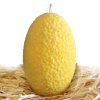 Svíčka s reliéfem - velké velikonoční květinové vajíčko 11.5 cm žluté