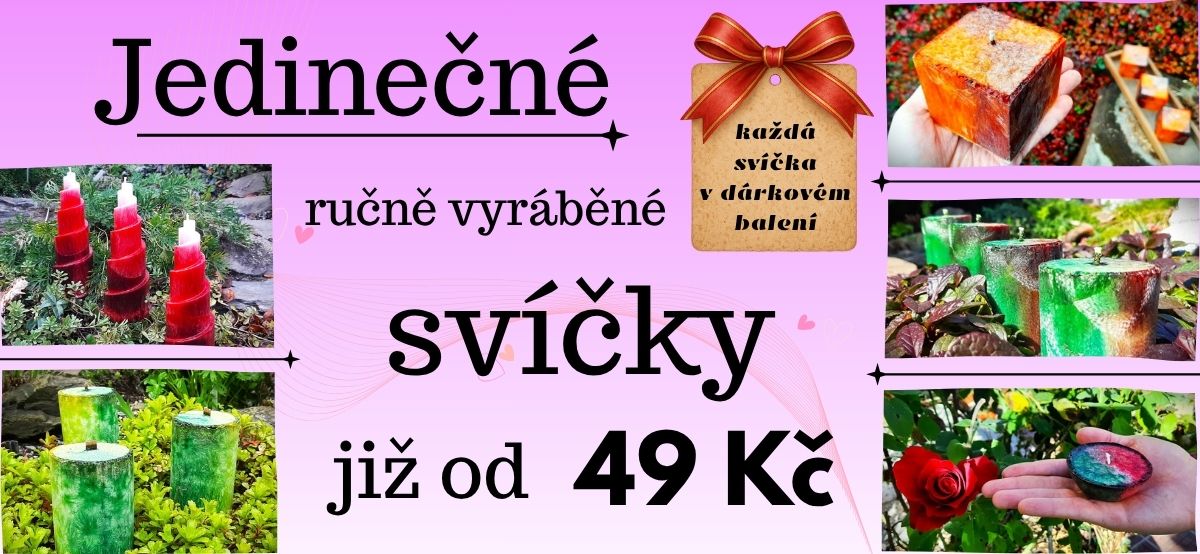 Jedinečné ručně vyráběné svíčky již od 49 Kč
