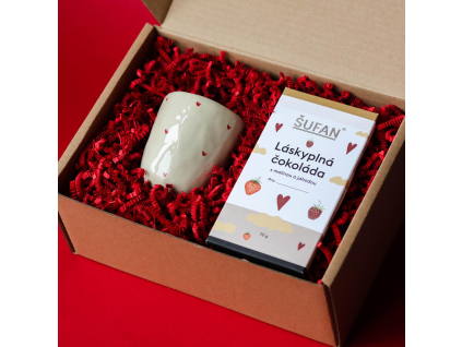 Dárková sada s hrníčkem a čokoládou Šufan