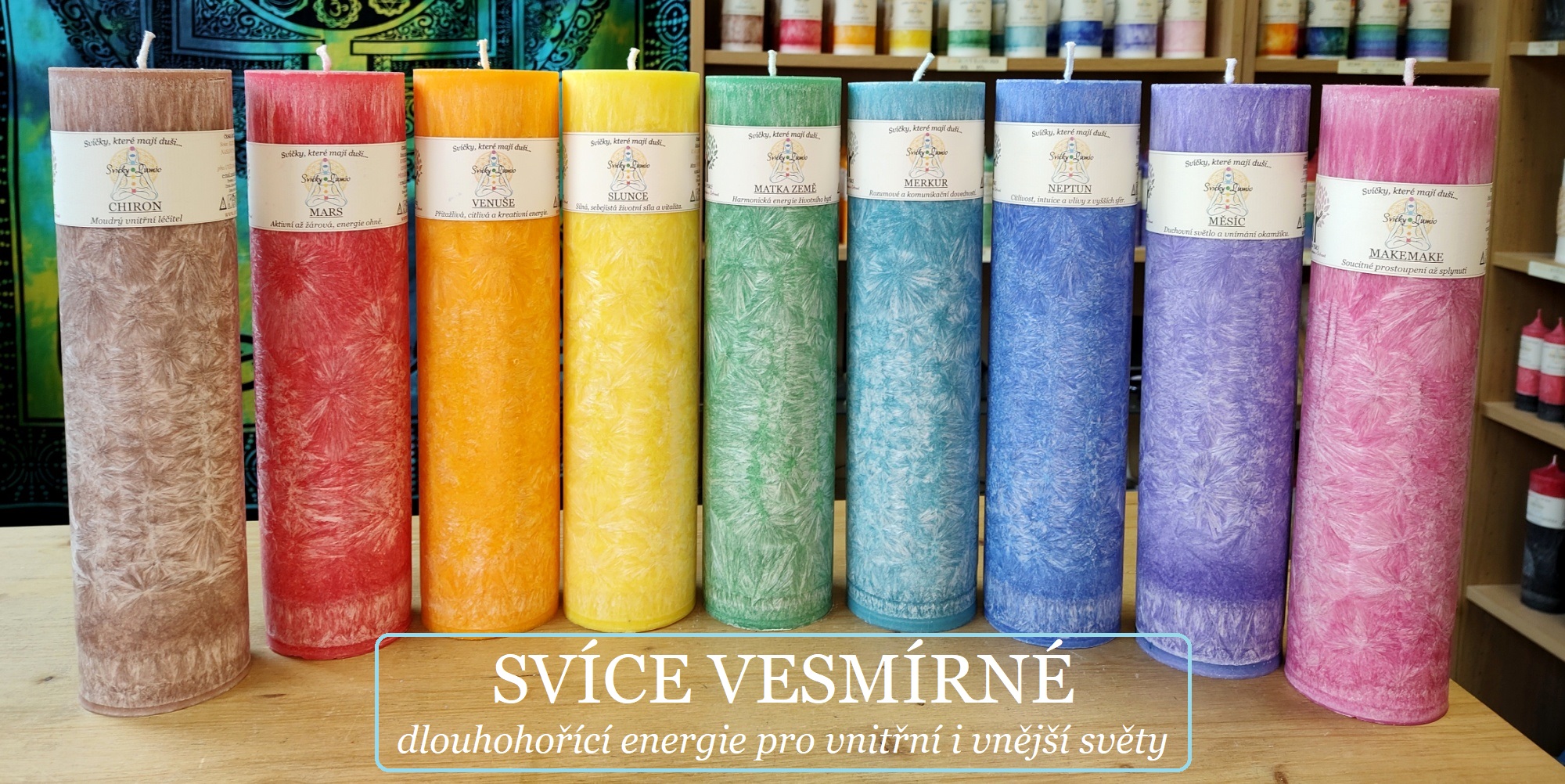 Dlouho hořící energetické svíce, svíce vesmírné energie