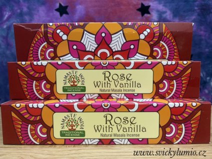 VONNÉ TYČINKY RŮŽE S VANILKOU NAMASTE INDIA 02
