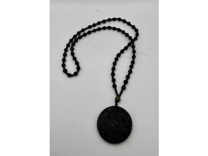 Amulet čínský kulatý | obsidián imitace