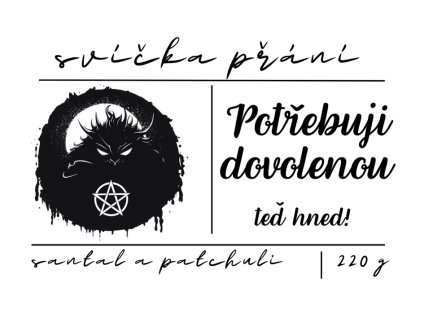 svíčka Potřebuji dovolenou… teď hned!