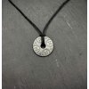 Náhrdelník amulet mince | kov a kůže