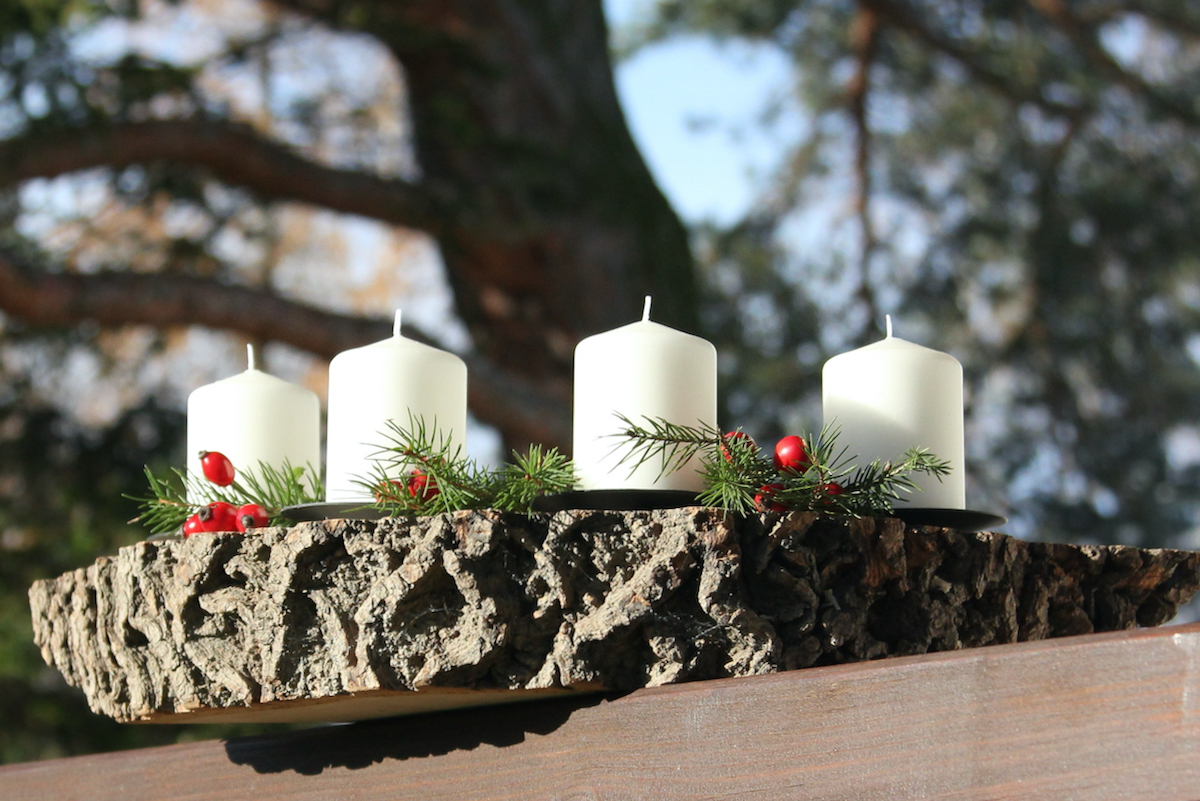 Adventní věnce-svícny ze dřeva