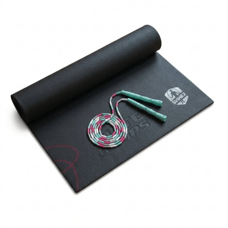 Sada na doma: Katana Rope korálkové + podložka na skákání - tichý dopad v bytě