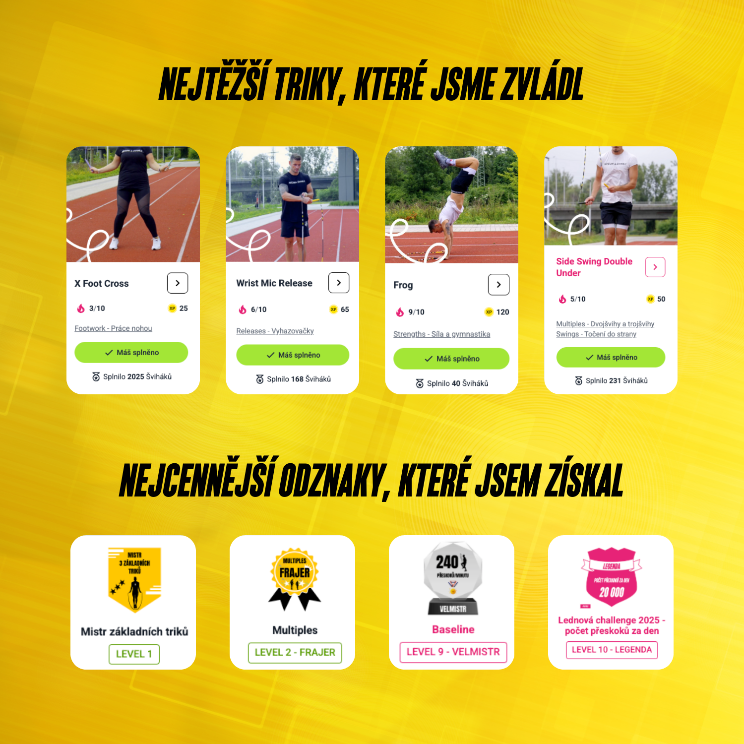 Tréninkový program Cesta Šviháka - přehled na telefonu, tabletu a počítači