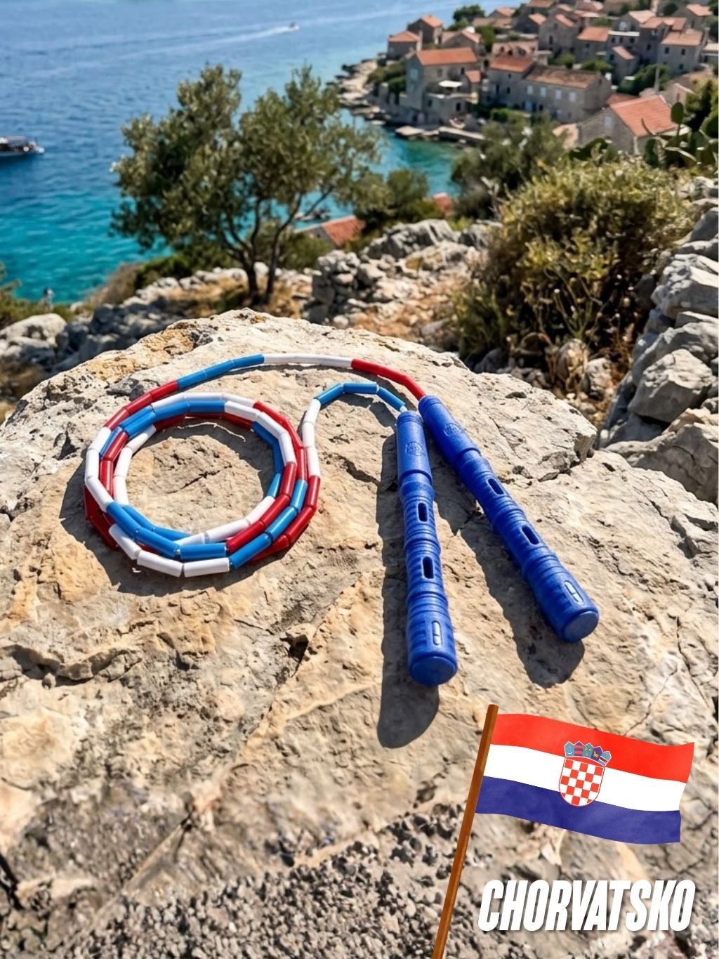 Vlajkové švihadlo v barvách Chorvatska