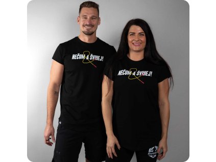 Černé triko Nečum a Švihej  UNISEX, pro Šviháky i Švihandy