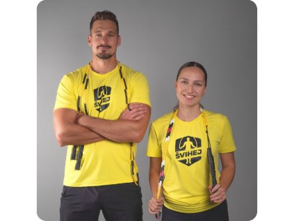 Tričko žlté Skoč do toho  UNISEX, žlté pre Švihákov aj Švihandy