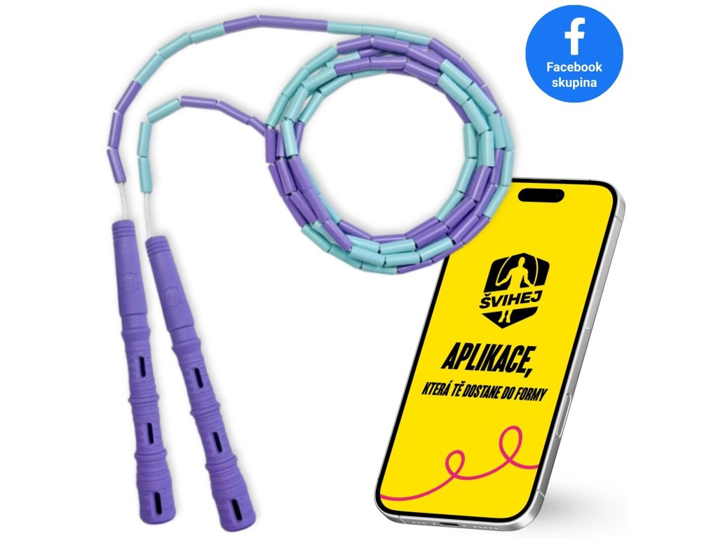 Švihadlo Katana Rope 3v1 s korálkami Vyber farbu rukovätí:: Biele, Vyber farbu korálikov: Bielo/modrá v spolupráci s refcoach