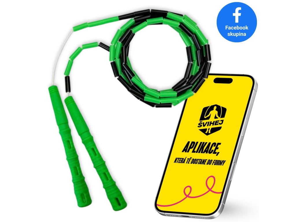 Švihadlo Katana Rope 3v1 s korálkami Vyber farbu rukovätí:: Čierne, Vyber farbu korálikov: Růžovo/čierna