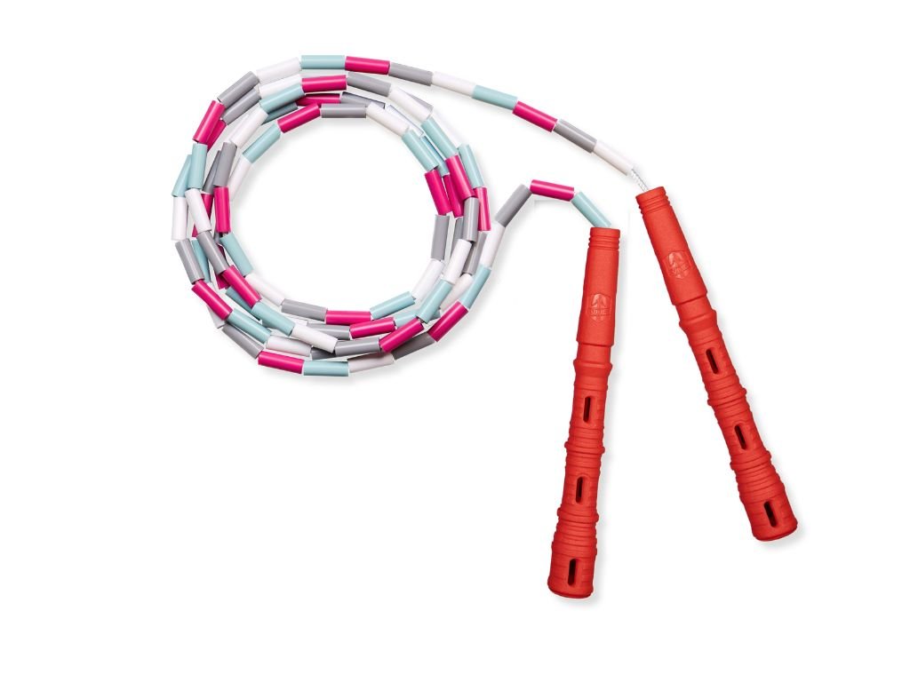 Korálkové Katana Rope - švihadlo pre začiatočníkov, nastaviteľná dĺžka, vhodné na chudnutie. Vyber farbu rukovätí:: Červené, Vyber farbu korálikov: Mint/Ružová/Biela/Sivá