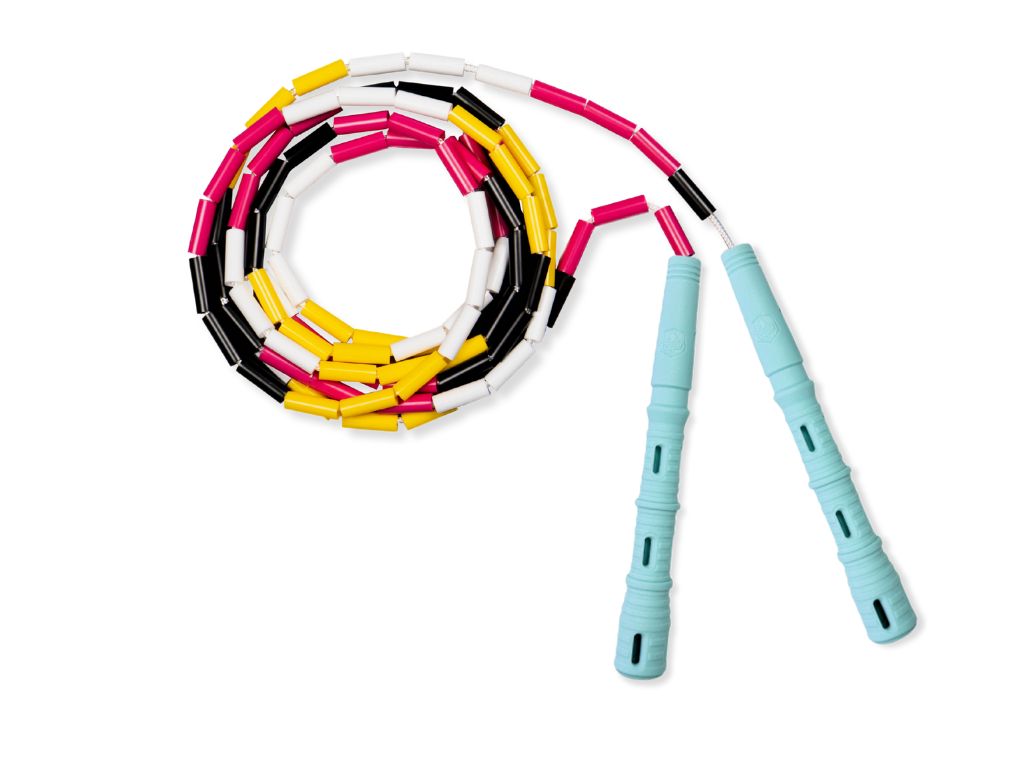 Korálkové Katana Rope - švihadlo pre začiatočníkov, nastaviteľná dĺžka, vhodné na chudnutie. Vyber farbu rukovätí:: Mint, Vyber farbu korálikov: ŠVIHEJ