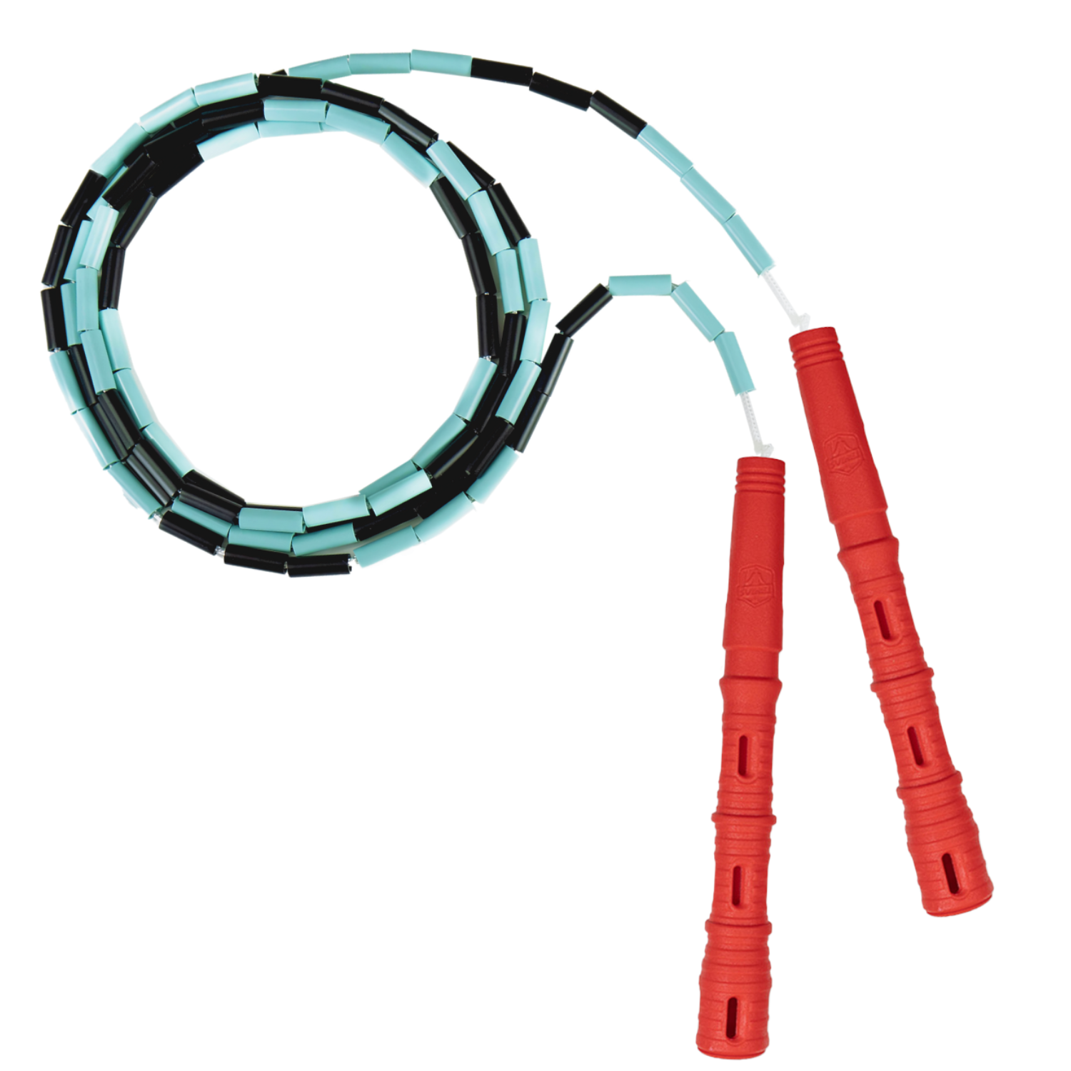 Korálkové Katana Rope - švihadlo pre začiatočníkov, nastaviteľná dĺžka, vhodné na chudnutie. Vyber farbu rukovätí:: Červené, Vyber farbu korálikov: Čierna/mint