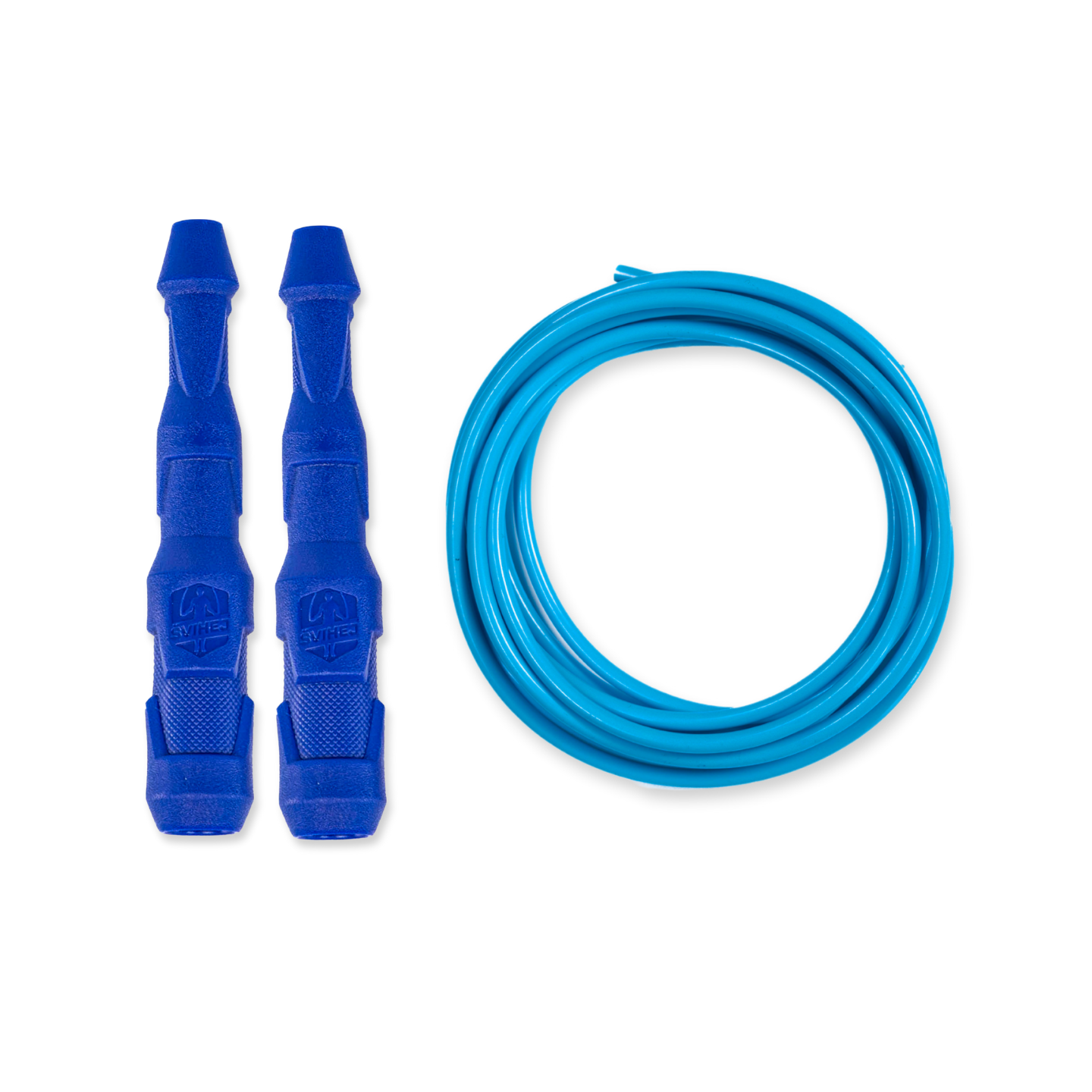 Ninja Rope | Švihej.sk Vyber farbu rukovätí:: Modré, Vyber priemer lanka:: 4mm (ženy, deti), Farba lanka: Svetlo modrá