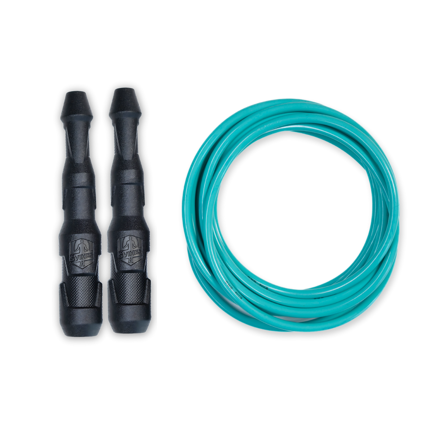 Ninja Rope - Švihadlo na kondícii, nastaviteľná dĺžka, vhodné ako parťák do fitka. Vyber farbu rukovätí:: Čierne, Vyber priemer lanka:: 5 mm – ťažšie a silovejšie (odporúčané pre mužov), Farba lanka: Mint