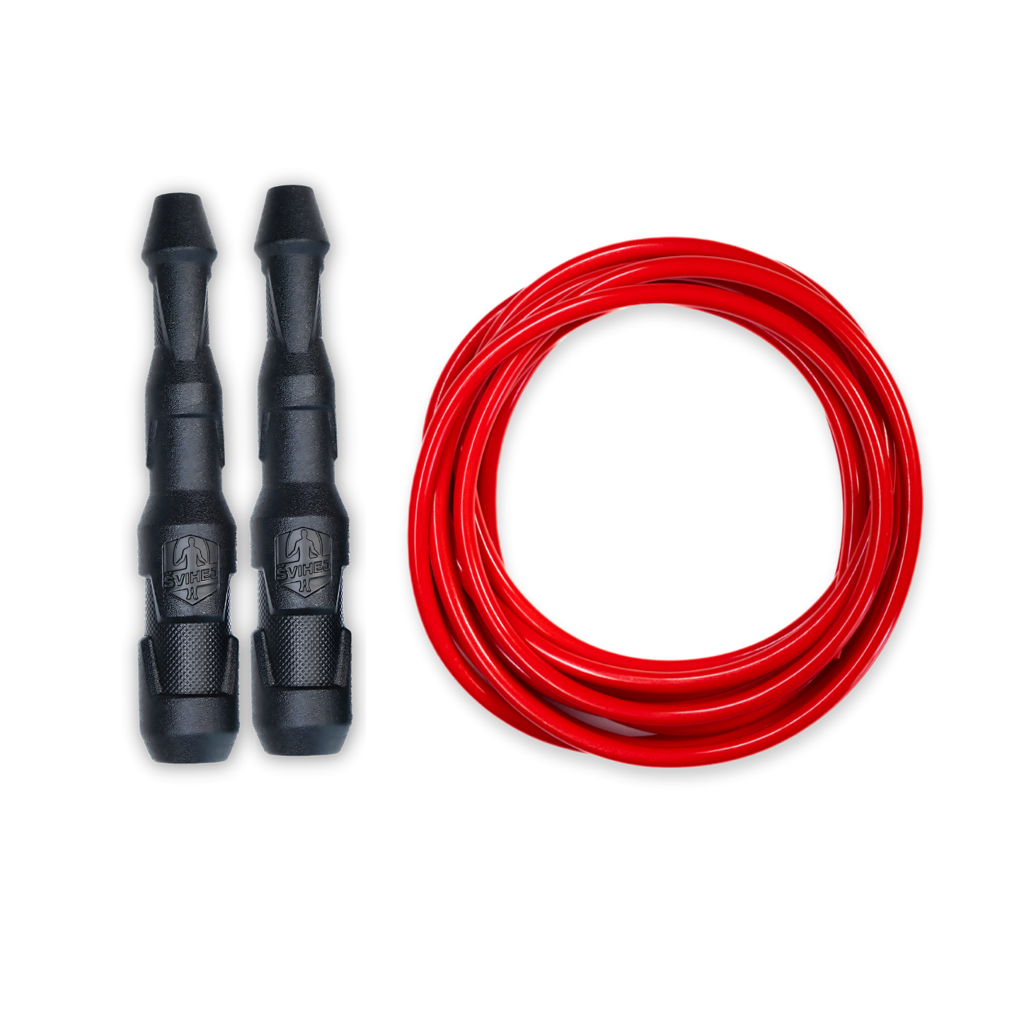 Ninja Rope | Švihej.sk Vyber farbu rukovätí:: Čierne, Vyber priemer lanka:: 5mm (muži), Farba lanka: Červená