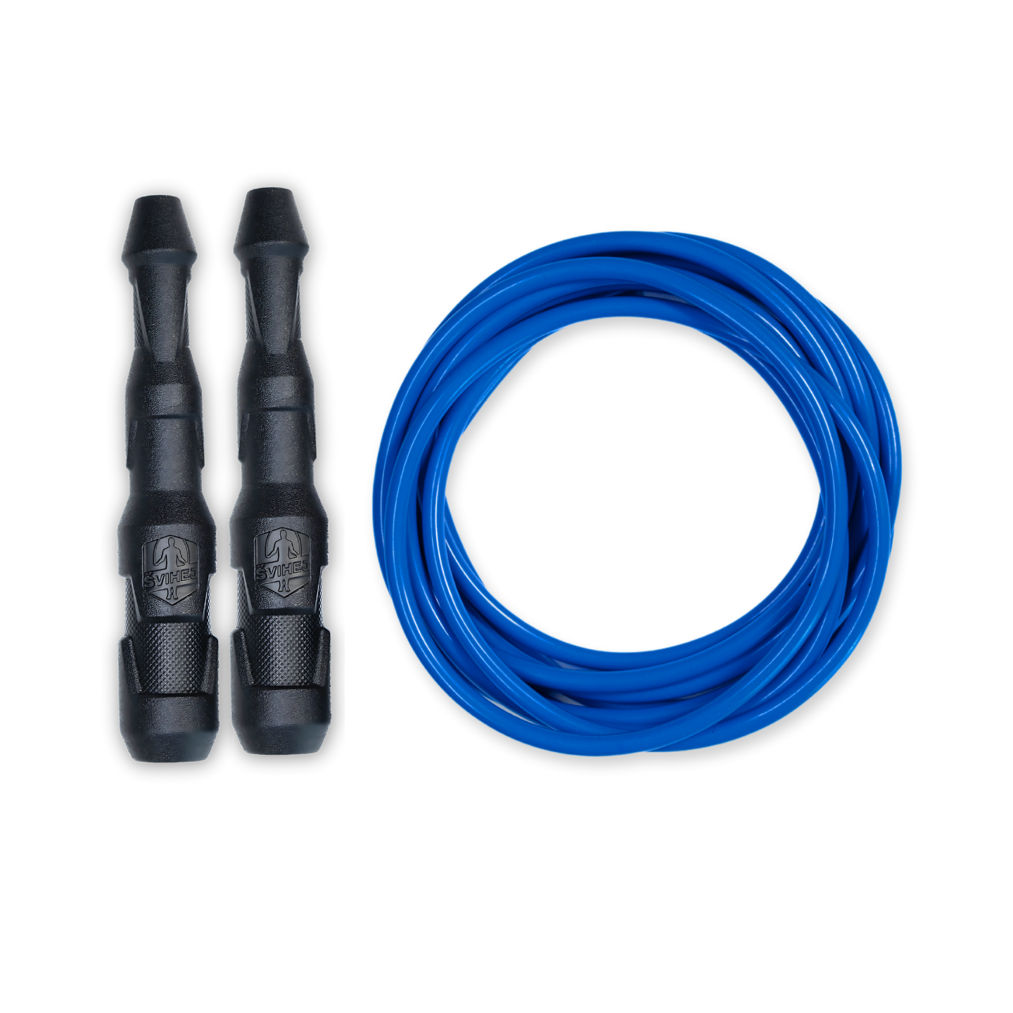 Ninja Rope - Švihadlo na kondícii, nastaviteľná dĺžka, vhodné ako parťák do fitka. Vyber farbu rukovätí:: Čierne, Vyber priemer lanka:: 5 mm – ťažšie a silovejšie (odporúčané pre mužov), Farba lanka: Tmavo modré