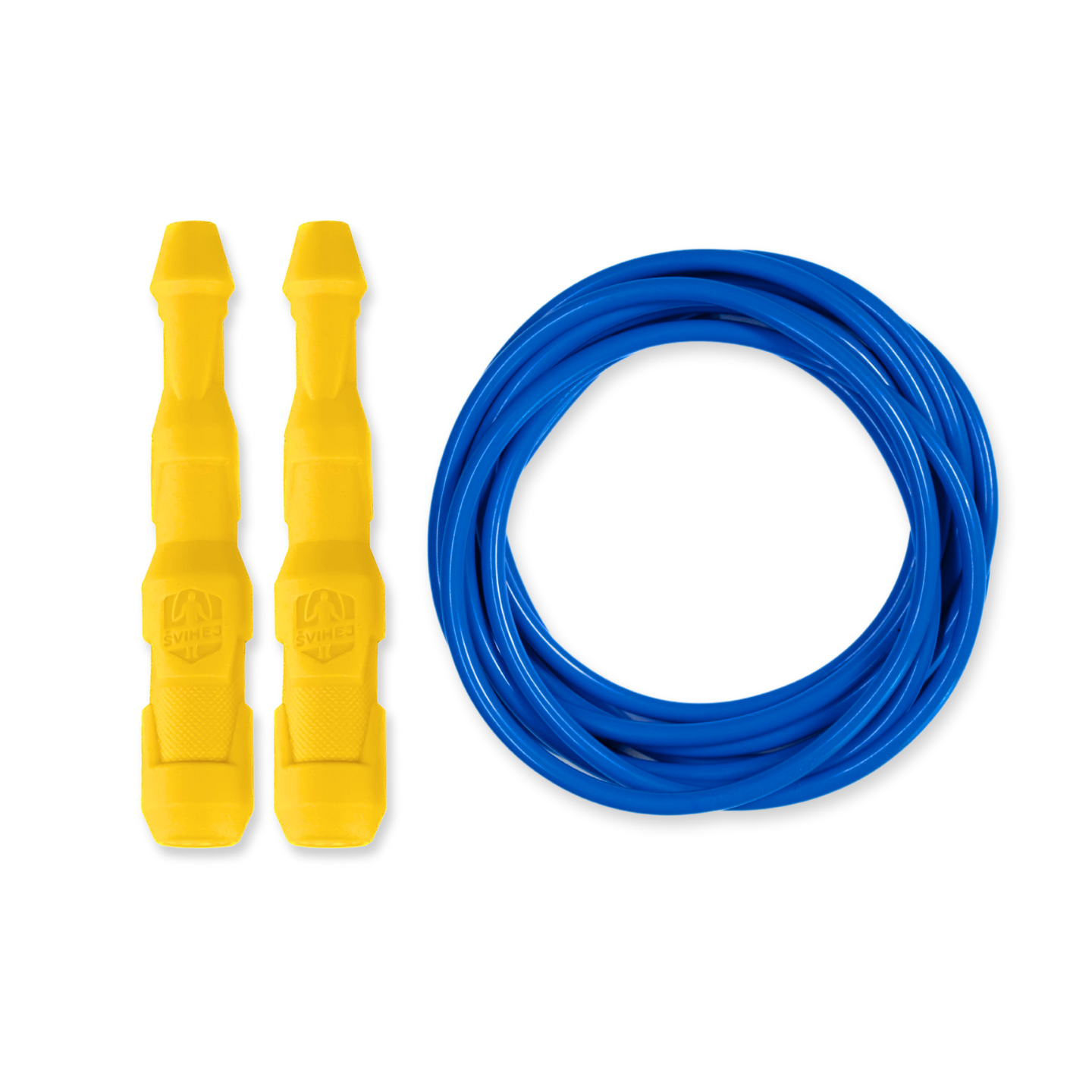 Ninja Rope | Švihej.sk Vyber farbu rukovätí:: Žlté, Vyber priemer lanka:: 4mm (ženy, deti), Farba lanka: Tmavo modré