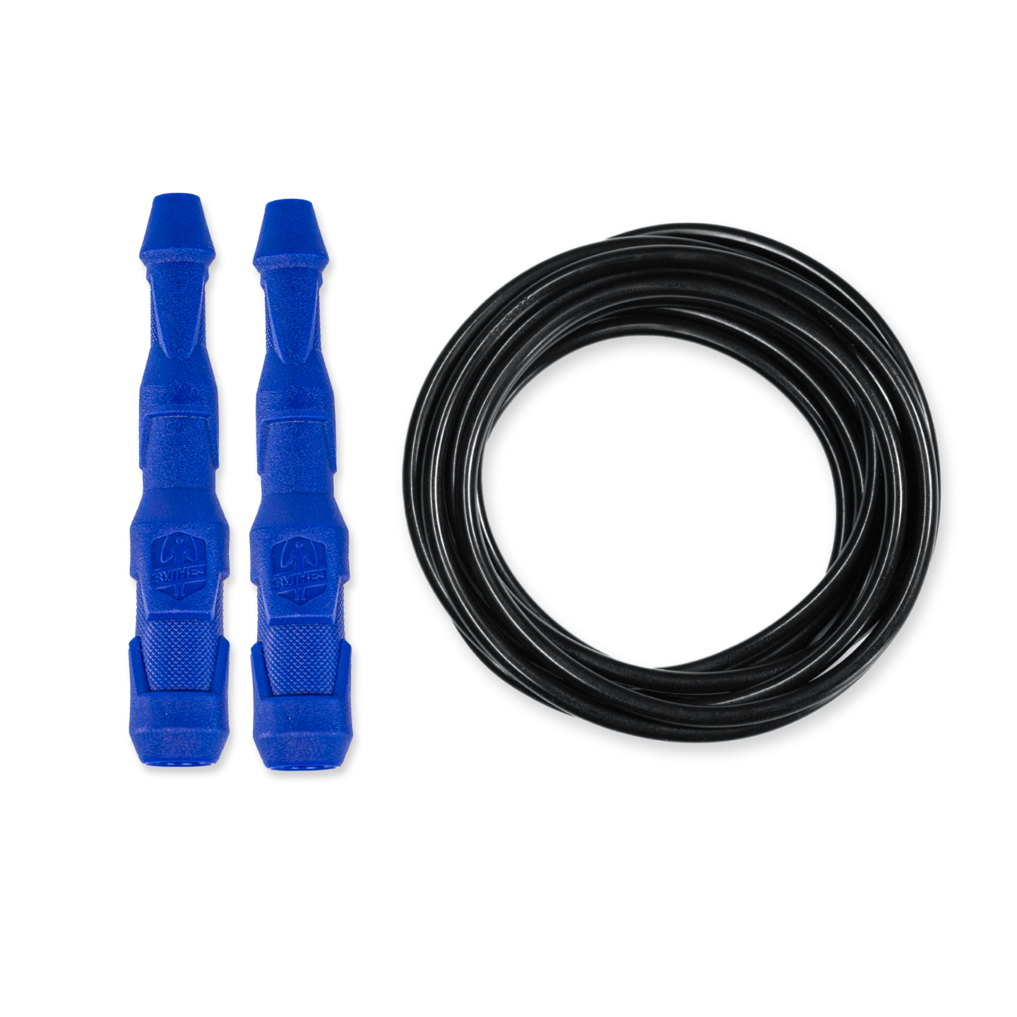 Ninja Rope | Švihej.sk Vyber farbu rukovätí:: Modré, Vyber priemer lanka:: 5mm (muži), Farba lanka: Čierna